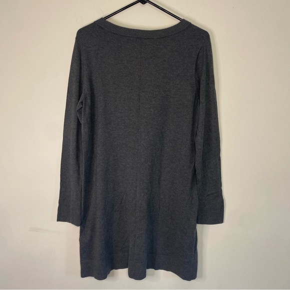 Eileen Fisher Gray Sweater Long Sleeve Sweater Dress Minimalistic Career Medium - Picture 8 of 13